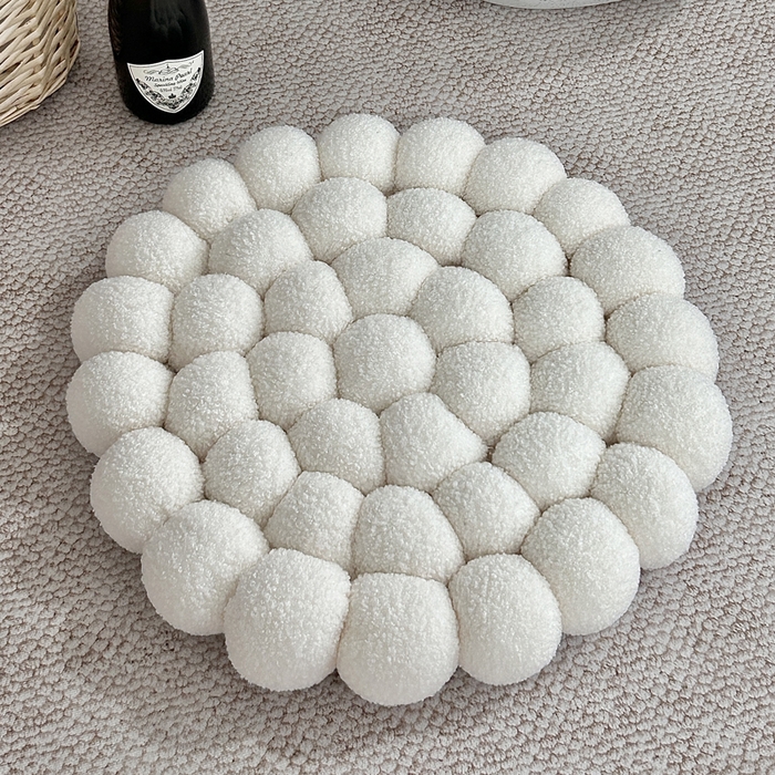 91家纺网 家纺一手货源 找家纺 （总）李帅家居 2025新款简约纯色编织饼干坐垫ins奶油风飘窗沙发靠垫法式奶油风可爱轻奢民宿客厅小众抱枕套