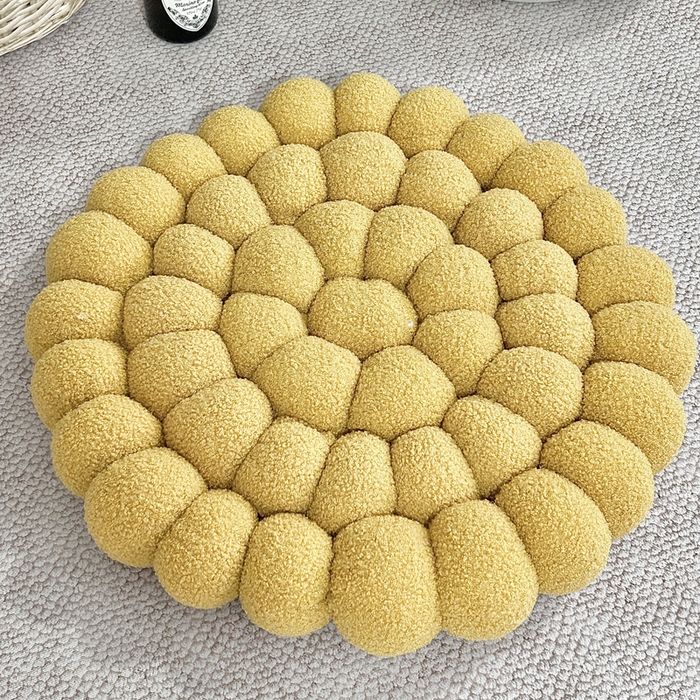 91家纺网 家纺一手货源 找家纺 （总）李帅家居 2025新款简约纯色编织饼干坐垫ins奶油风飘窗沙发靠垫法式奶油风可爱轻奢民宿客厅小众抱枕套