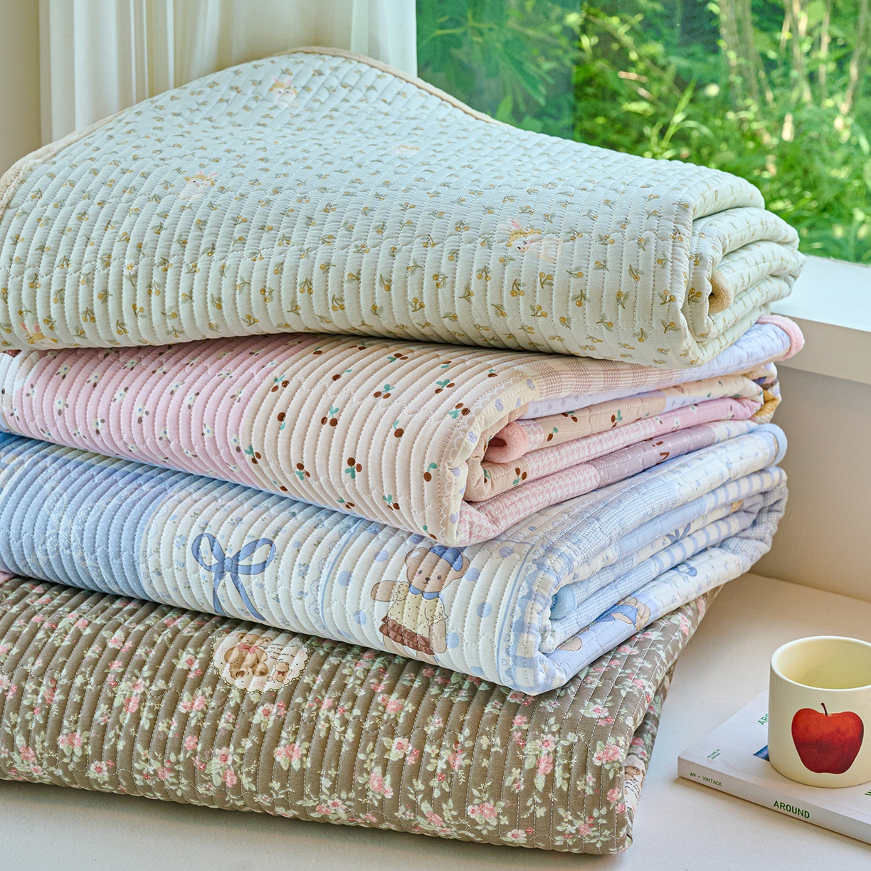 91家纺网 家纺一手货源 找家纺 X猫先生 2025新品棉加绒床盖一面全棉一面牛奶绒床盖炕盖加厚床单床垫四季款 组合图