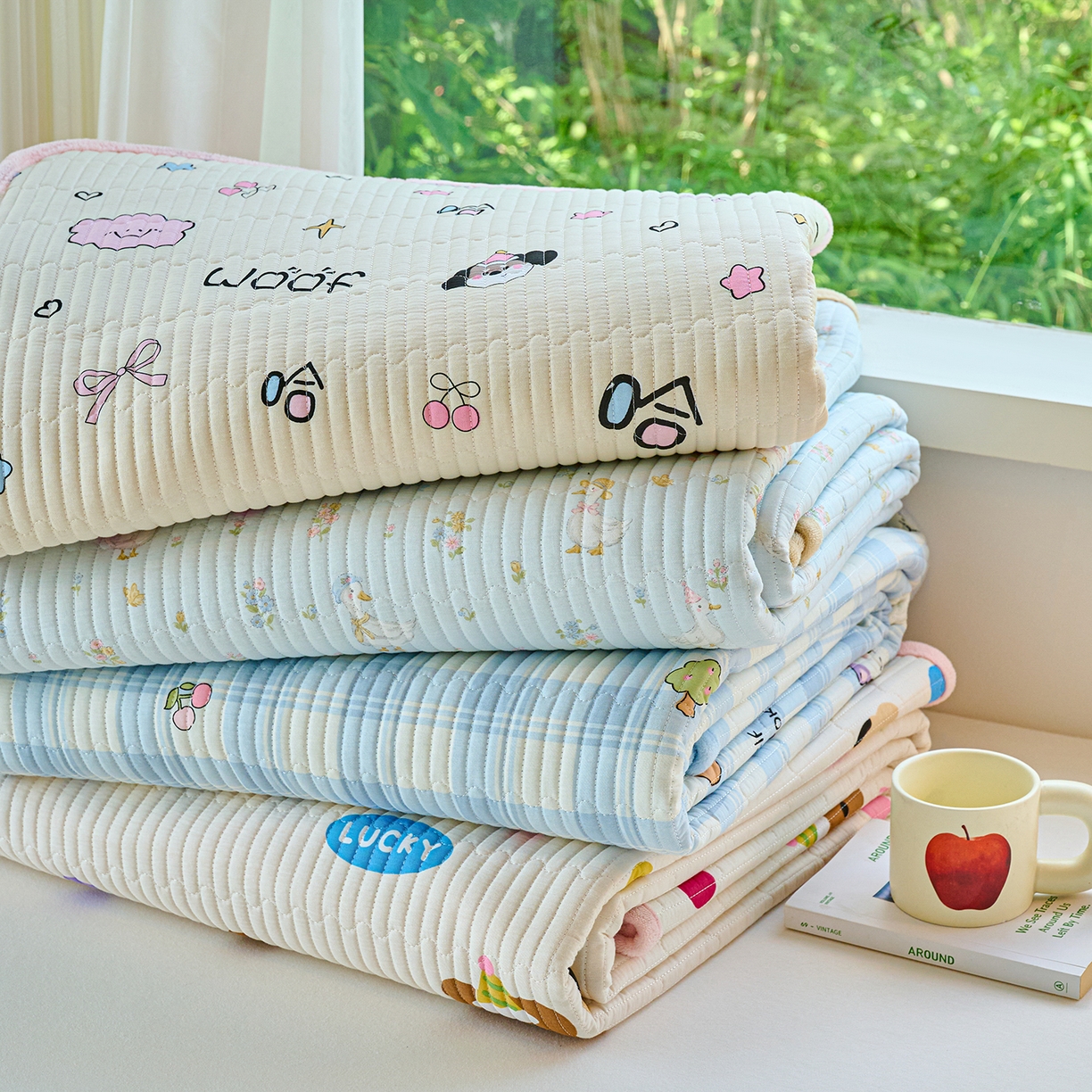 91家纺网 家纺一手货源 找家纺 X猫先生 2025新品棉加绒床盖一面全棉一面牛奶绒床盖炕盖加厚床单床垫四季款 组合图