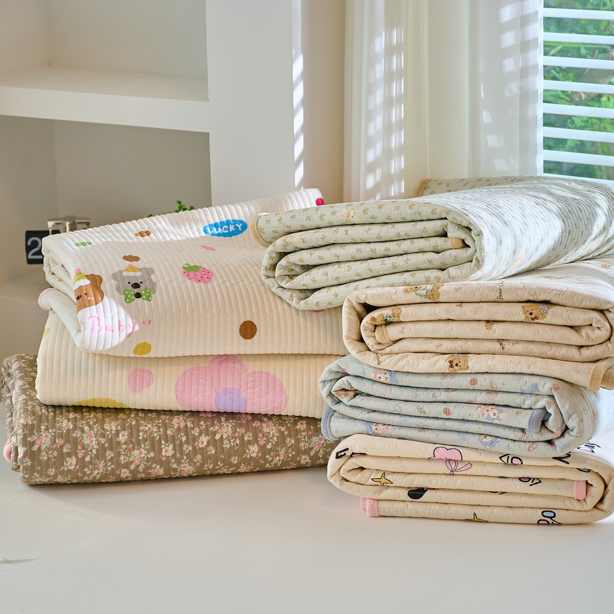 91家纺网 家纺一手货源 找家纺 X猫先生 2025新品棉加绒床盖一面全棉一面牛奶绒床盖炕盖加厚床单床垫四季款 组合图