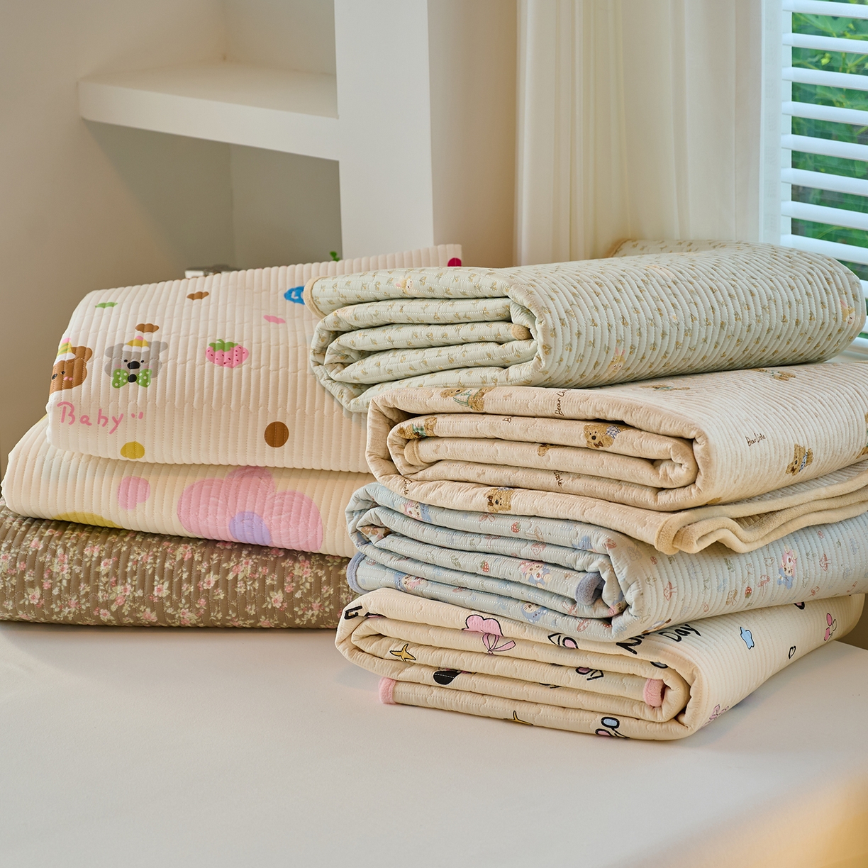 91家纺网 家纺一手货源 找家纺 X猫先生 2025新品棉加绒床盖一面全棉一面牛奶绒床盖炕盖加厚床单床垫四季款 组合图