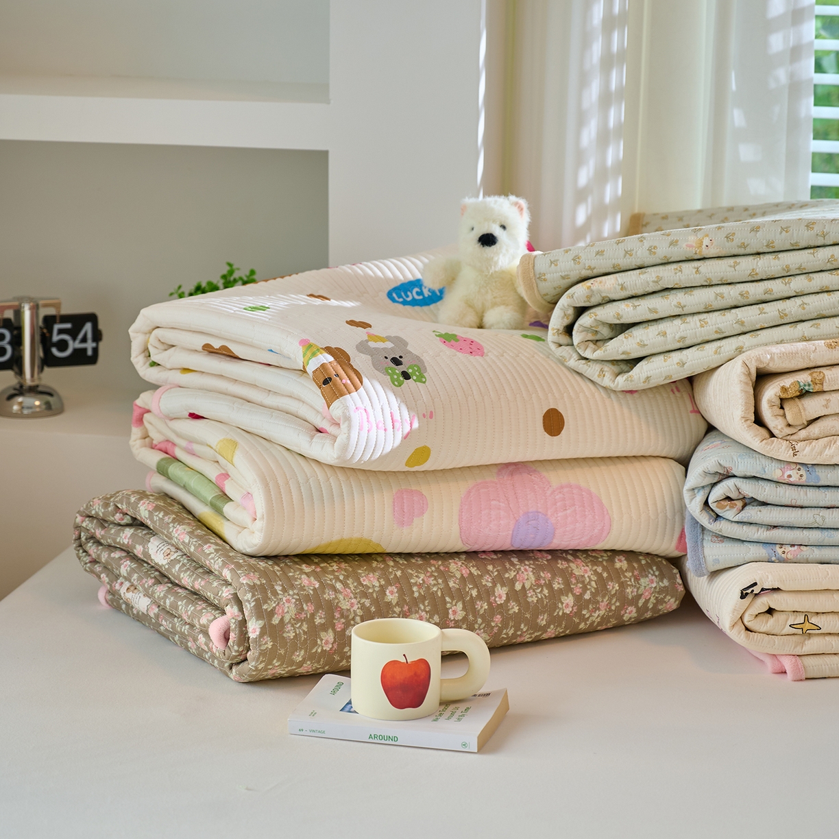 91家纺网 家纺一手货源 找家纺 X猫先生 2025新品棉加绒床盖一面全棉一面牛奶绒床盖炕盖加厚床单床垫四季款 组合图