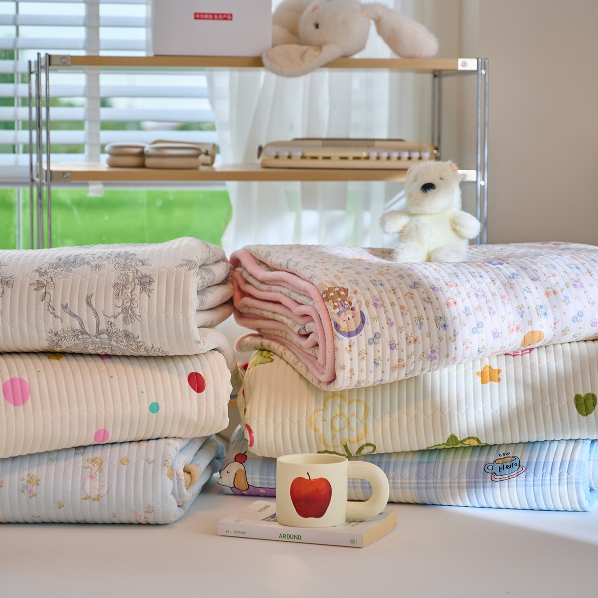 91家纺网 家纺一手货源 找家纺 X猫先生 2025新品棉加绒床盖一面全棉一面牛奶绒床盖炕盖加厚床单床垫四季款 组合图