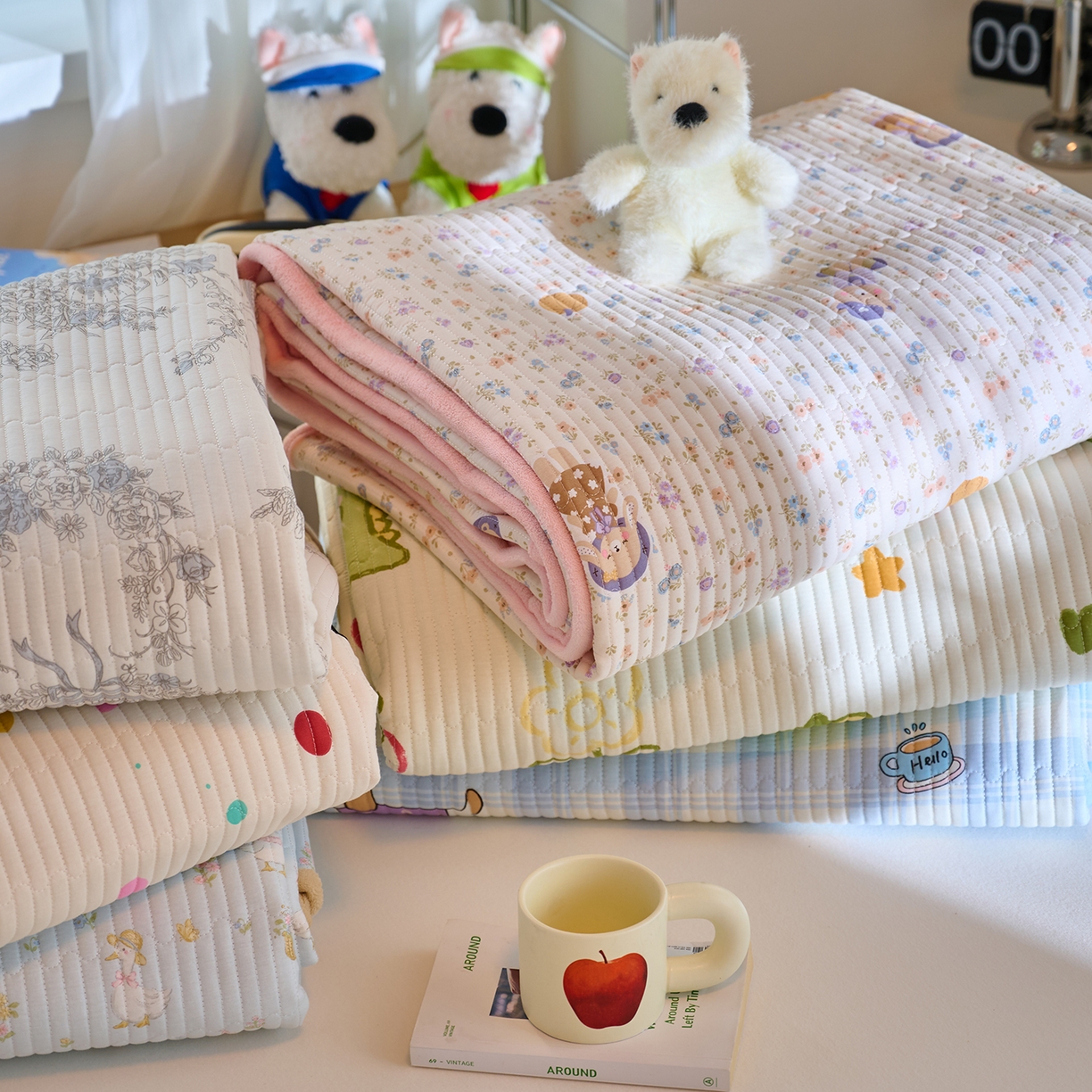 91家纺网 家纺一手货源 找家纺 X猫先生 2025新品棉加绒床盖一面全棉一面牛奶绒床盖炕盖加厚床单床垫四季款 组合图