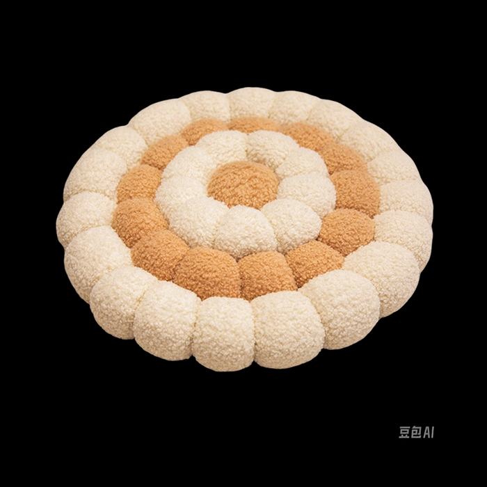 91家纺网 家纺一手货源 找家纺 （总）李帅家居 新款简约甜圈编织饼干坐垫抱枕靠垫拍照道具泰迪绒椅子垫