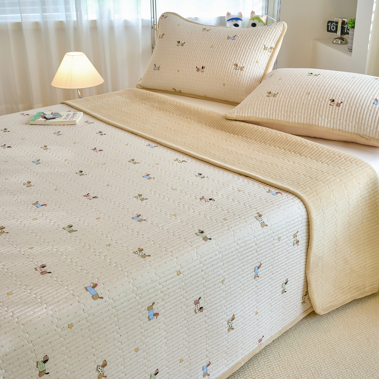 91家纺网 家纺一手货源 找家纺 （总）X猫先生 2025新品棉加绒床盖一面全棉一面牛奶绒床盖炕盖加厚床单床垫四季款