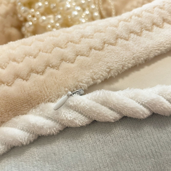 91家纺网 家纺一手货源 找家纺 蓝极人 2025新款成品提花包边牛奶绒四件套 提花-杏灰