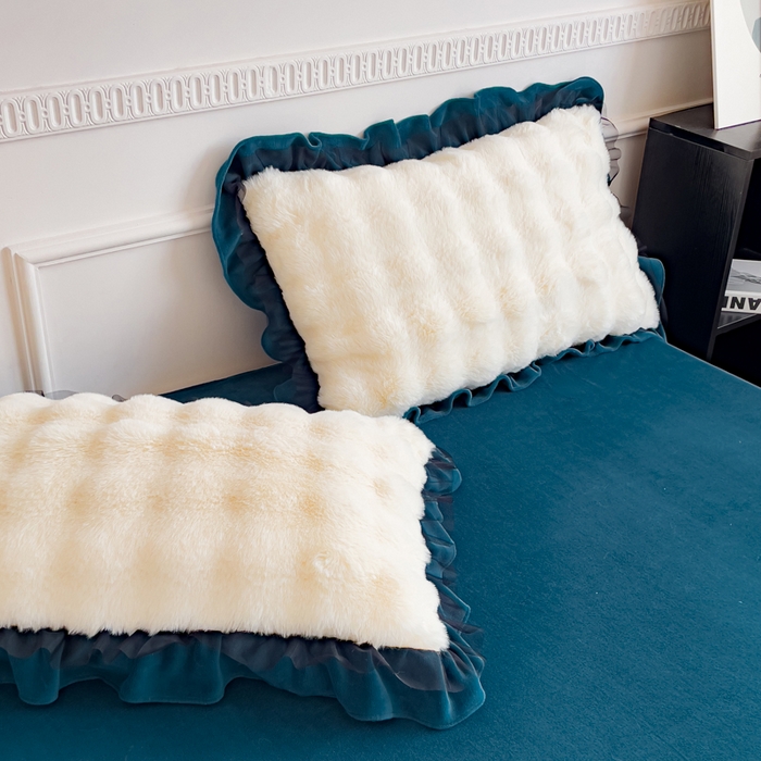 睡美人 2025新款亲肤舒适牛奶绒单品系列单枕套单品枕套单件枕套 孔雀绿