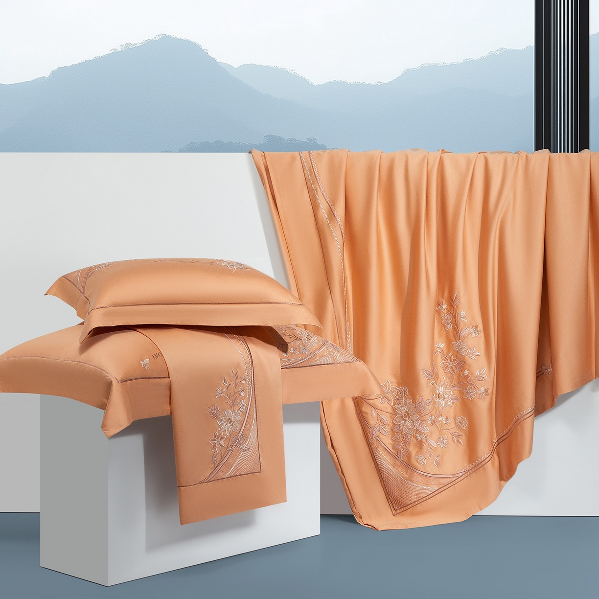 91家纺网 家纺一手货源 找家纺 高大尚婚庆馆 2025新款磨毛四件套-梦语 梦语-南瓜橘