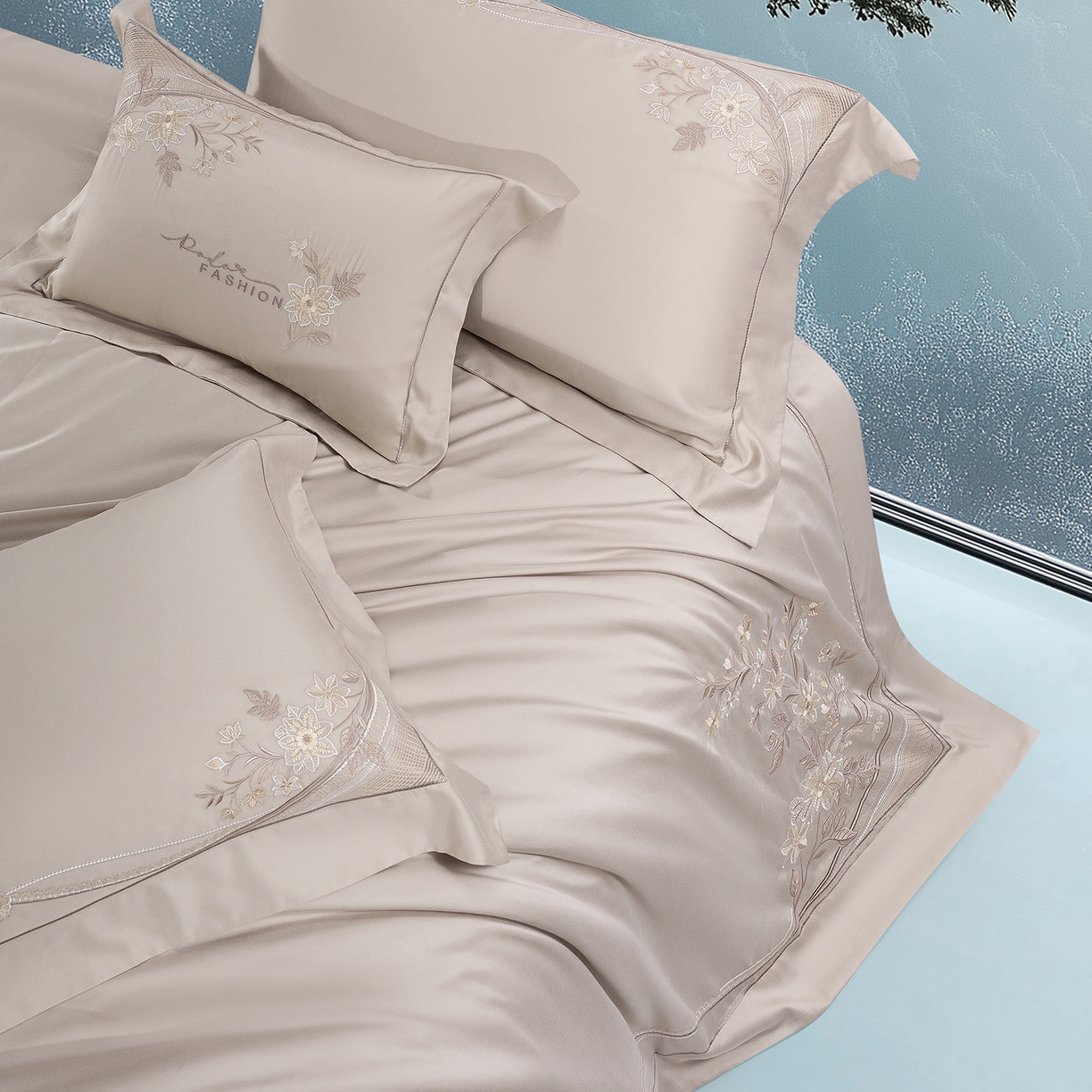 91家纺网 家纺一手货源 找家纺 高大尚婚庆馆 2025新款磨毛四件套-梦语 梦语-香槟金