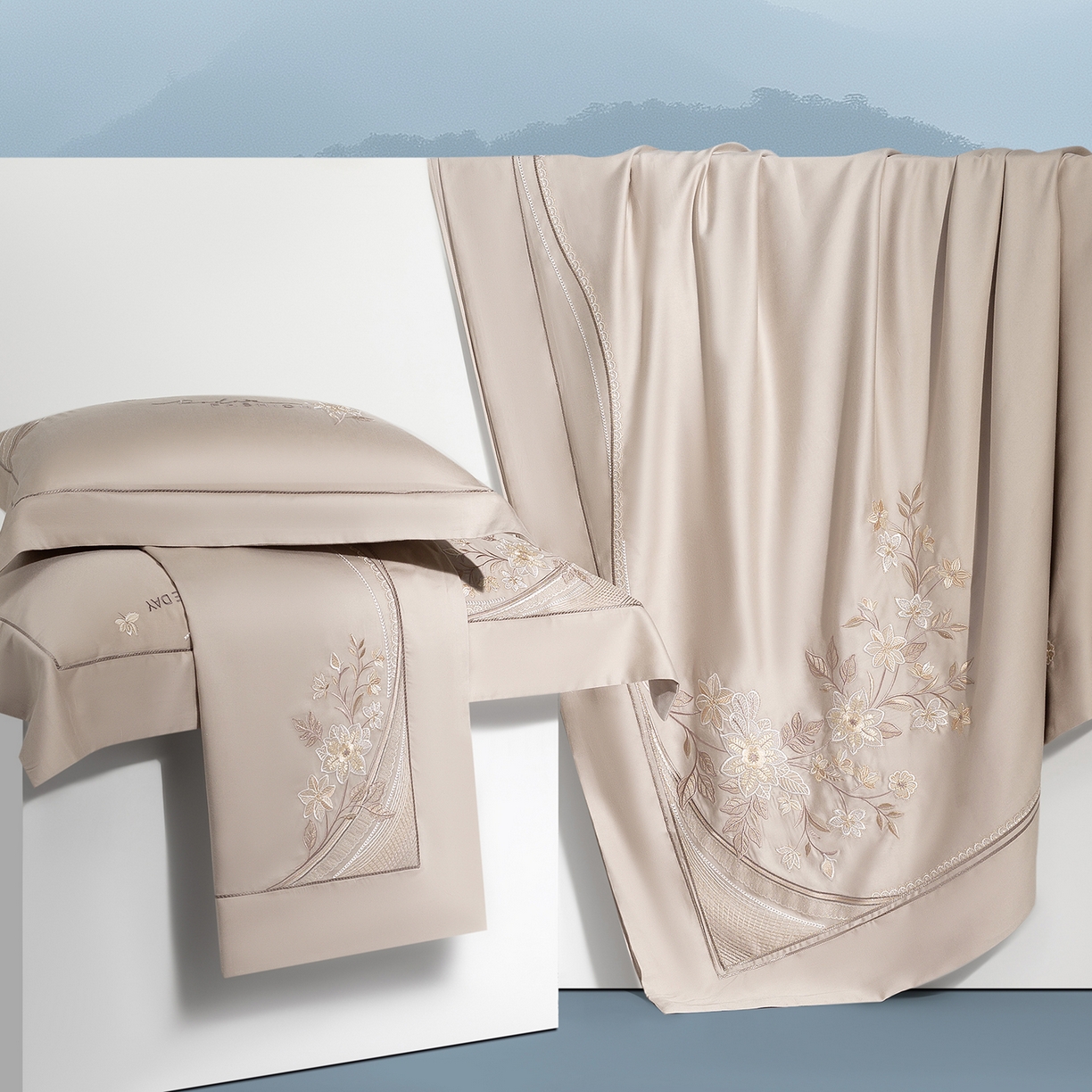 91家纺网 家纺一手货源 找家纺 高大尚婚庆馆 2025新款磨毛四件套-梦语 梦语-香槟金