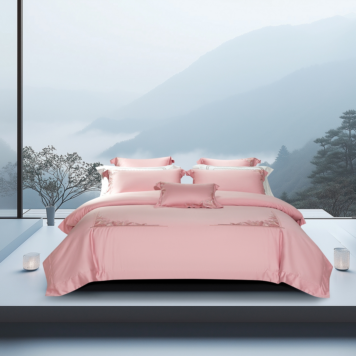 91家纺网 家纺一手货源 找家纺 （总）高大尚婚庆馆 2025新款磨毛四件套-蒂凡尼