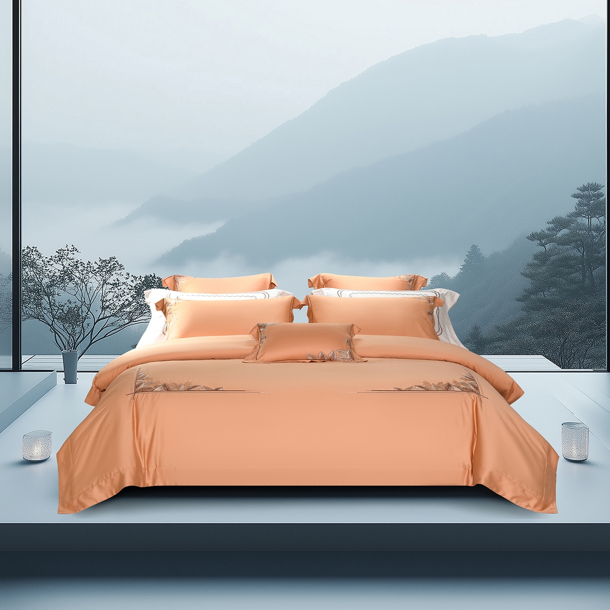 91家纺网 家纺一手货源 找家纺 （总）高大尚婚庆馆 2025新款磨毛四件套-蒂凡尼