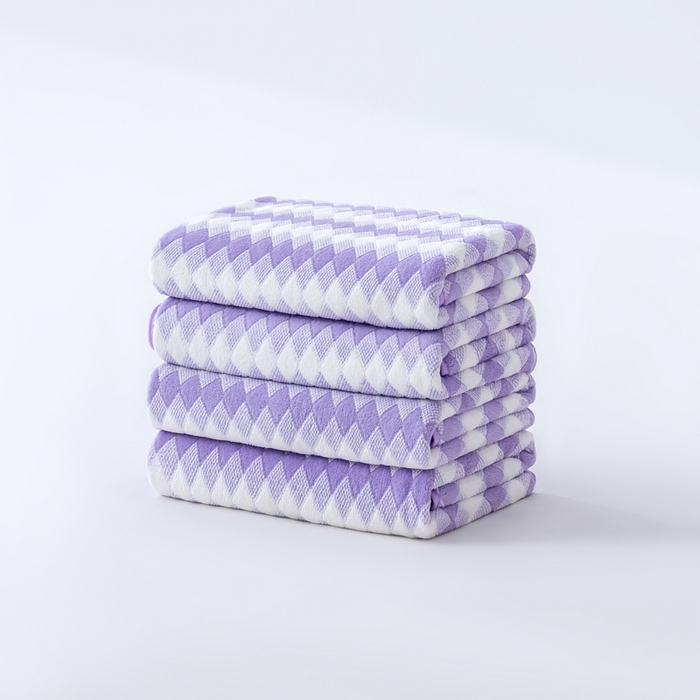 91家纺网 家纺一手货源 找家纺 （总）彩虹毛巾 加厚珊瑚绒毛巾浴巾套装三色格珊瑚绒吸水干发巾跨境外贸毛巾浴巾两件套女生洗澡毛浴巾方巾毛巾浴巾三件套