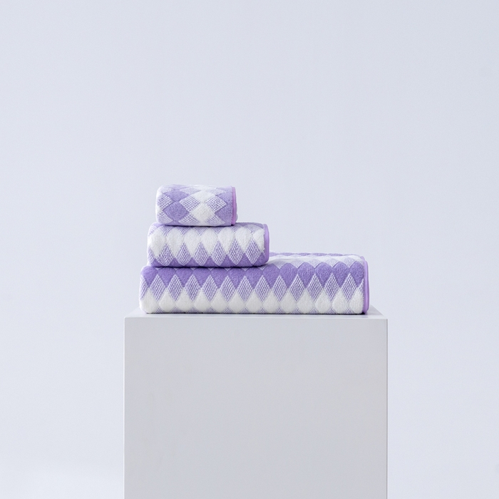 91家纺网 家纺一手货源 找家纺 （总）彩虹毛巾 加厚珊瑚绒毛巾浴巾套装三色格珊瑚绒吸水干发巾跨境外贸毛巾浴巾两件套女生洗澡毛浴巾方巾毛巾浴巾三件套