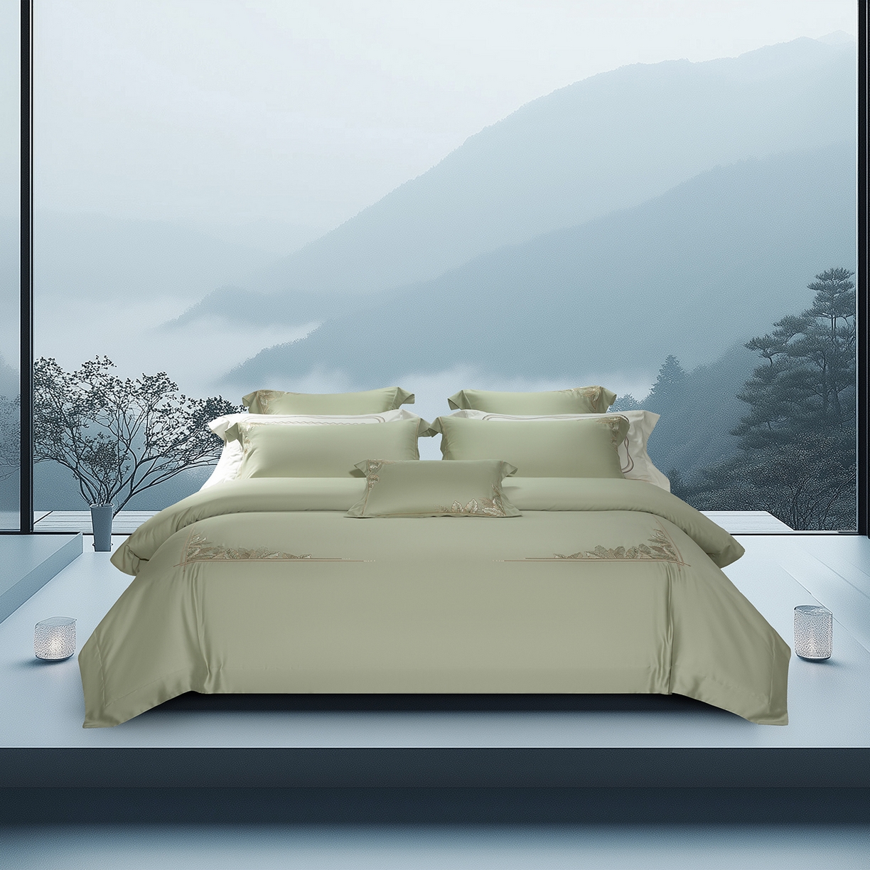 91家纺网 家纺一手货源 找家纺 （总）高大尚婚庆馆 2025新款磨毛四件套-蒂凡尼