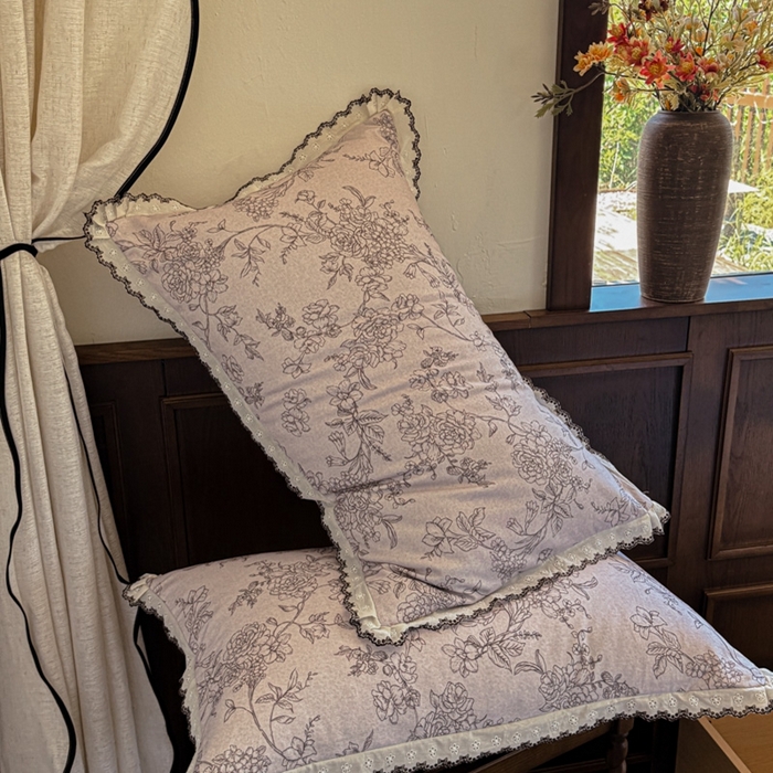 91家纺网 家纺一手货源 找家纺 舒慕家纺 2025新款全棉磨毛花边赫本风磨毛四件套（送高端包装） 花眠-咖