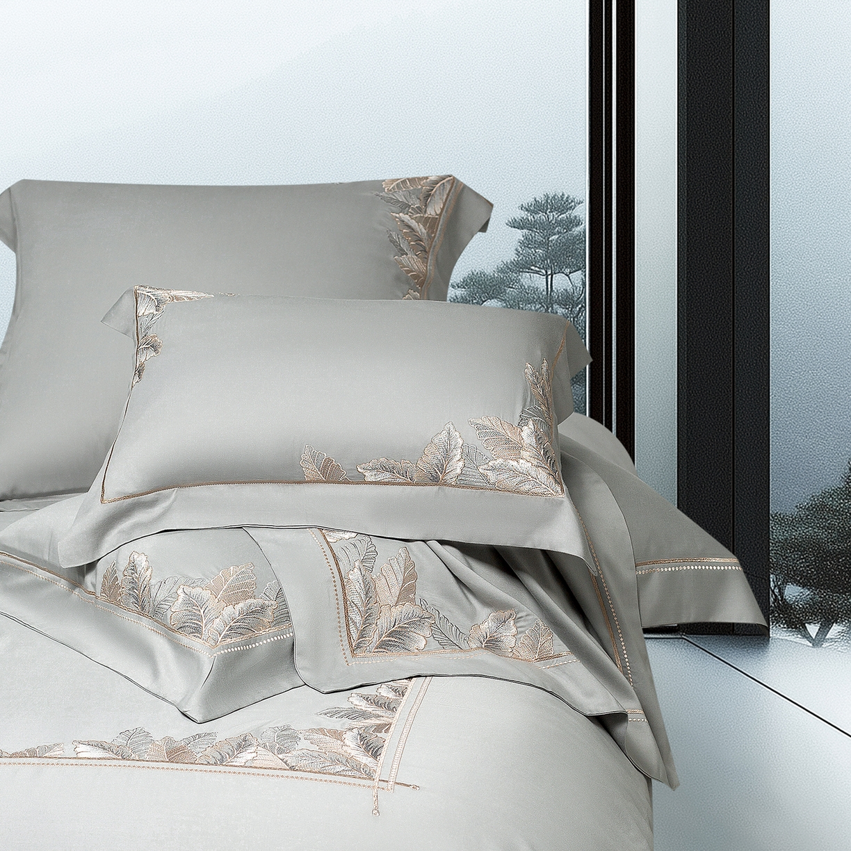 91家纺网 家纺一手货源 找家纺 高大尚婚庆馆 2025新款磨毛四件套-蒂凡尼 蒂凡尼-绅士灰