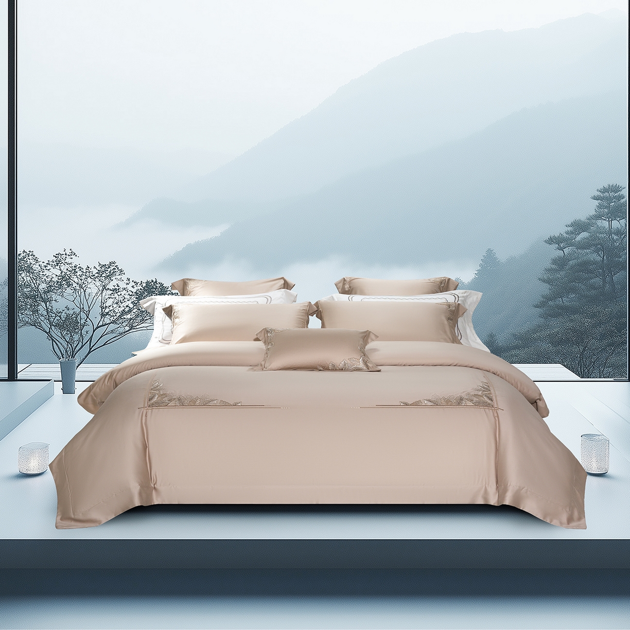 91家纺网 家纺一手货源 找家纺 高大尚婚庆馆 2025新款磨毛四件套-蒂凡尼 蒂凡尼-香槟金