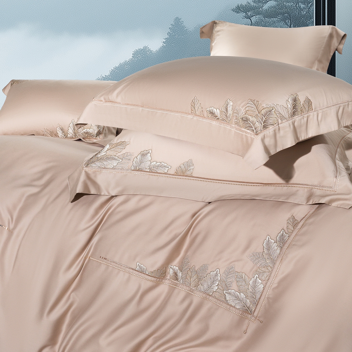 91家纺网 家纺一手货源 找家纺 高大尚婚庆馆 2025新款磨毛四件套-蒂凡尼 蒂凡尼-香槟金