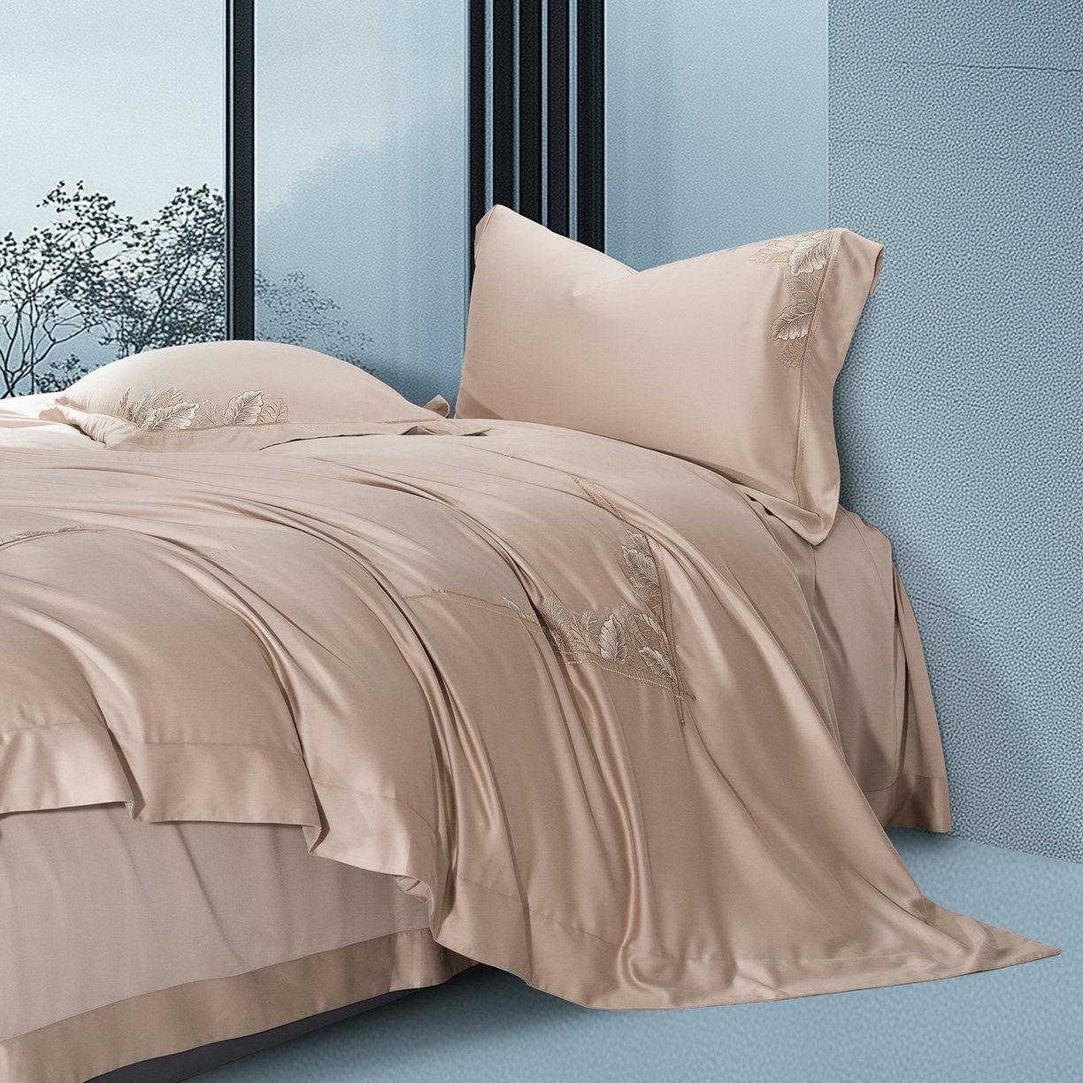 91家纺网 家纺一手货源 找家纺 高大尚婚庆馆 2025新款磨毛四件套-蒂凡尼 蒂凡尼-香槟金