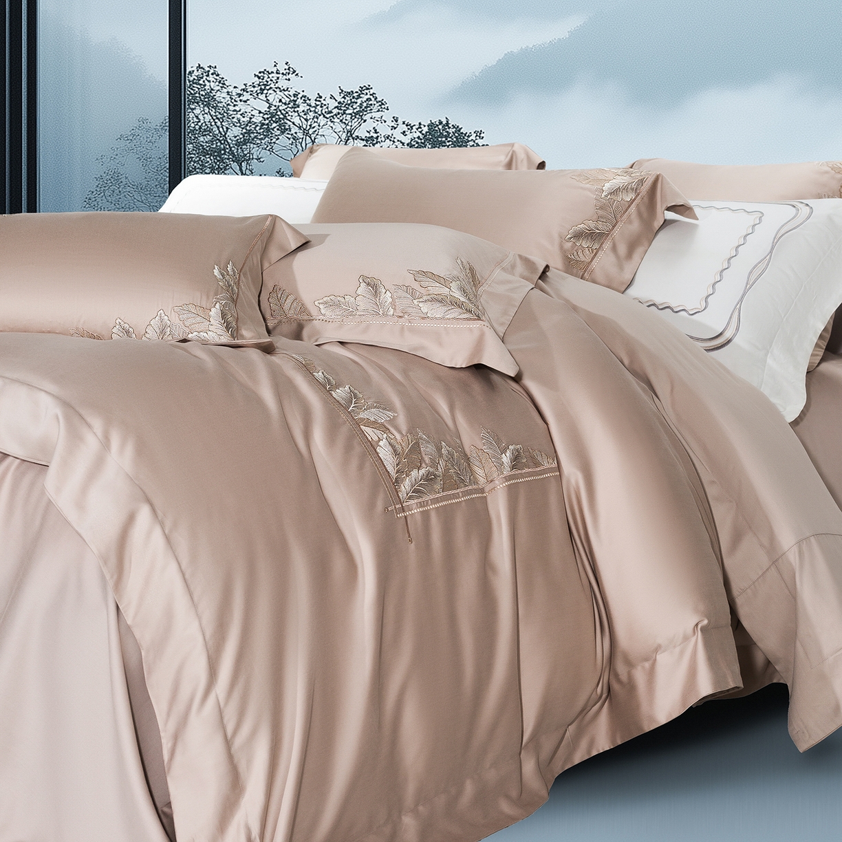 91家纺网 家纺一手货源 找家纺 高大尚婚庆馆 2025新款磨毛四件套-蒂凡尼 蒂凡尼-香槟金