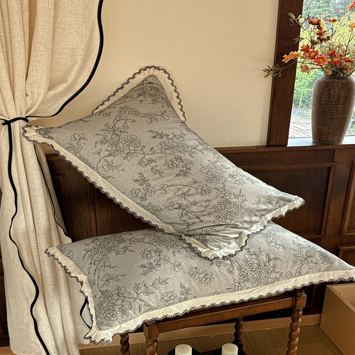 91家纺网 家纺一手货源 找家纺 舒慕家纺 2025新款全棉磨毛花边赫本风磨毛四件套（送高端包装） 花眠-绿