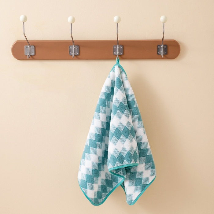 91家纺网 家纺一手货源 找家纺 彩虹毛巾 加厚珊瑚绒毛巾浴巾套装三色格珊瑚绒吸水干发巾跨境外贸毛巾浴巾两件套女生洗澡毛浴巾方巾毛巾浴巾三件套 70*140cm浴巾-绿白2条装 均码