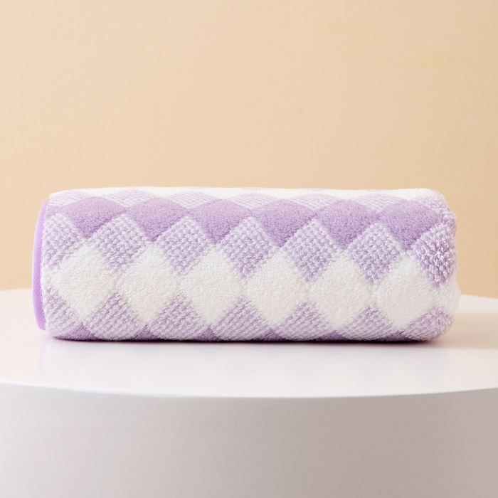 91家纺网 家纺一手货源 找家纺 彩虹毛巾 加厚珊瑚绒毛巾浴巾套装三色格珊瑚绒吸水干发巾跨境外贸毛巾浴巾两件套女生洗澡毛浴巾方巾毛巾浴巾三件套 70*140cm浴巾-紫白2条装 均码