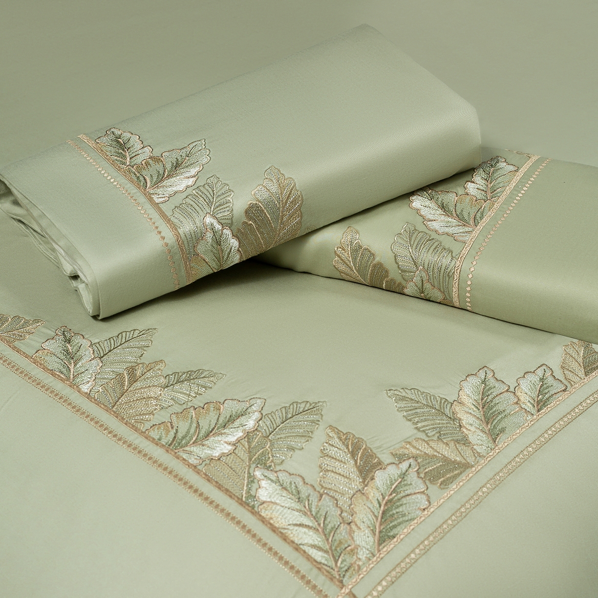 91家纺网 家纺一手货源 找家纺 高大尚婚庆馆 2025新款磨毛四件套-蒂凡尼 蒂凡尼-油果绿