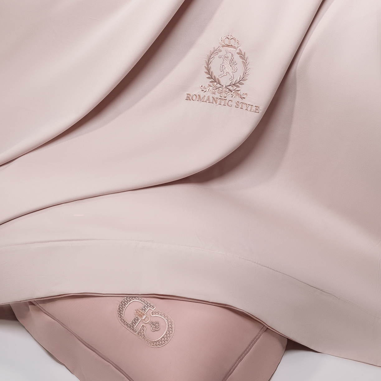 91家纺网 家纺一手货源 找家纺 高大尚婚庆馆 2025新款长绒棉磨毛四件套-贝罗 贝罗-落樱粉