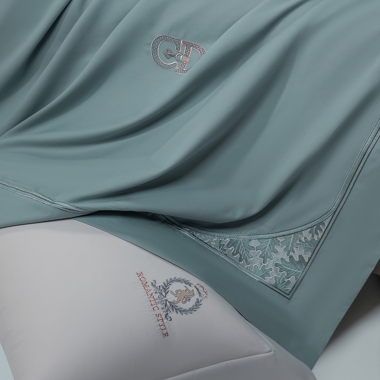 91家纺网 家纺一手货源 找家纺 高大尚婚庆馆 2025新款长绒棉磨毛四件套-贝罗 贝罗-极光蓝