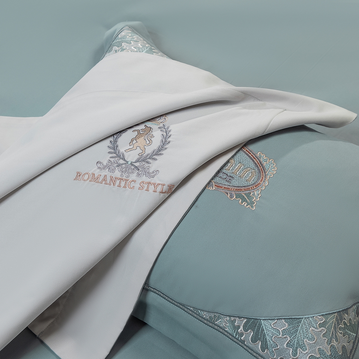 91家纺网 家纺一手货源 找家纺 高大尚婚庆馆 2025新款长绒棉磨毛四件套-贝罗 贝罗-极光蓝