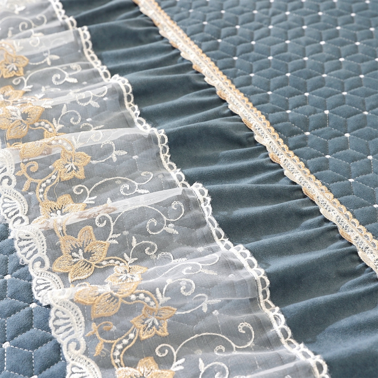 91家纺网 家纺一手货源 找家纺 共鸣沙发垫 2025新款羊毛尼沙发垫 羊毛尼蓝色