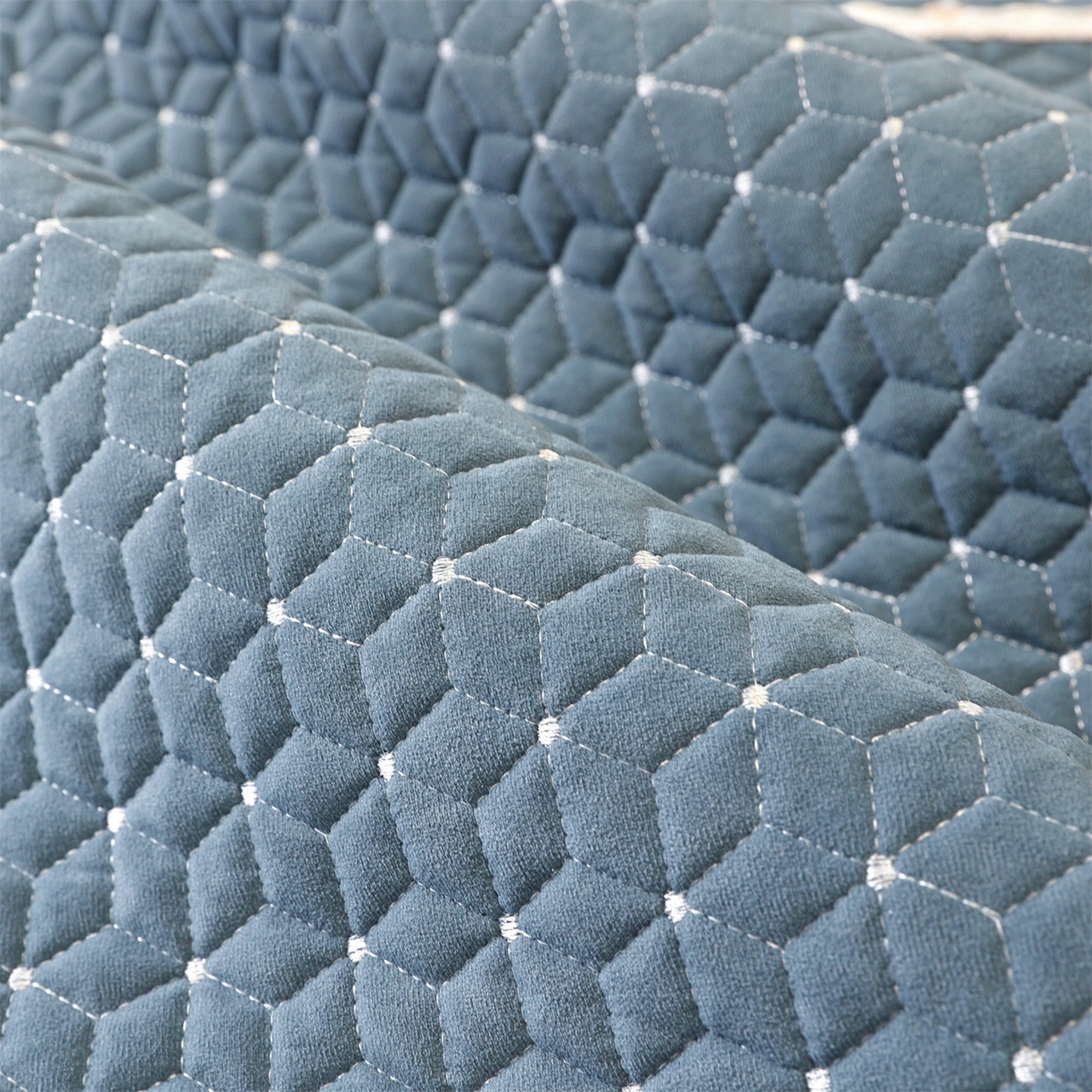 91家纺网 家纺一手货源 找家纺 共鸣沙发垫 2025新款羊毛尼沙发垫 羊毛尼蓝色