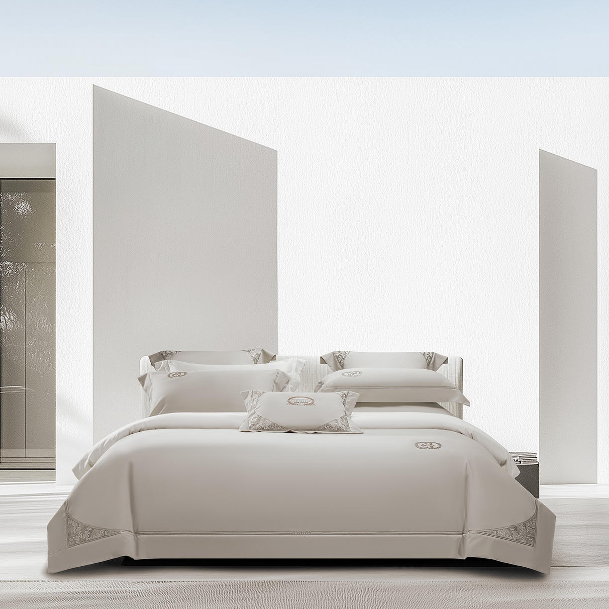 91家纺网 家纺一手货源 找家纺 高大尚婚庆馆 2025新款长绒棉磨毛四件套-贝罗 贝罗-香槟金