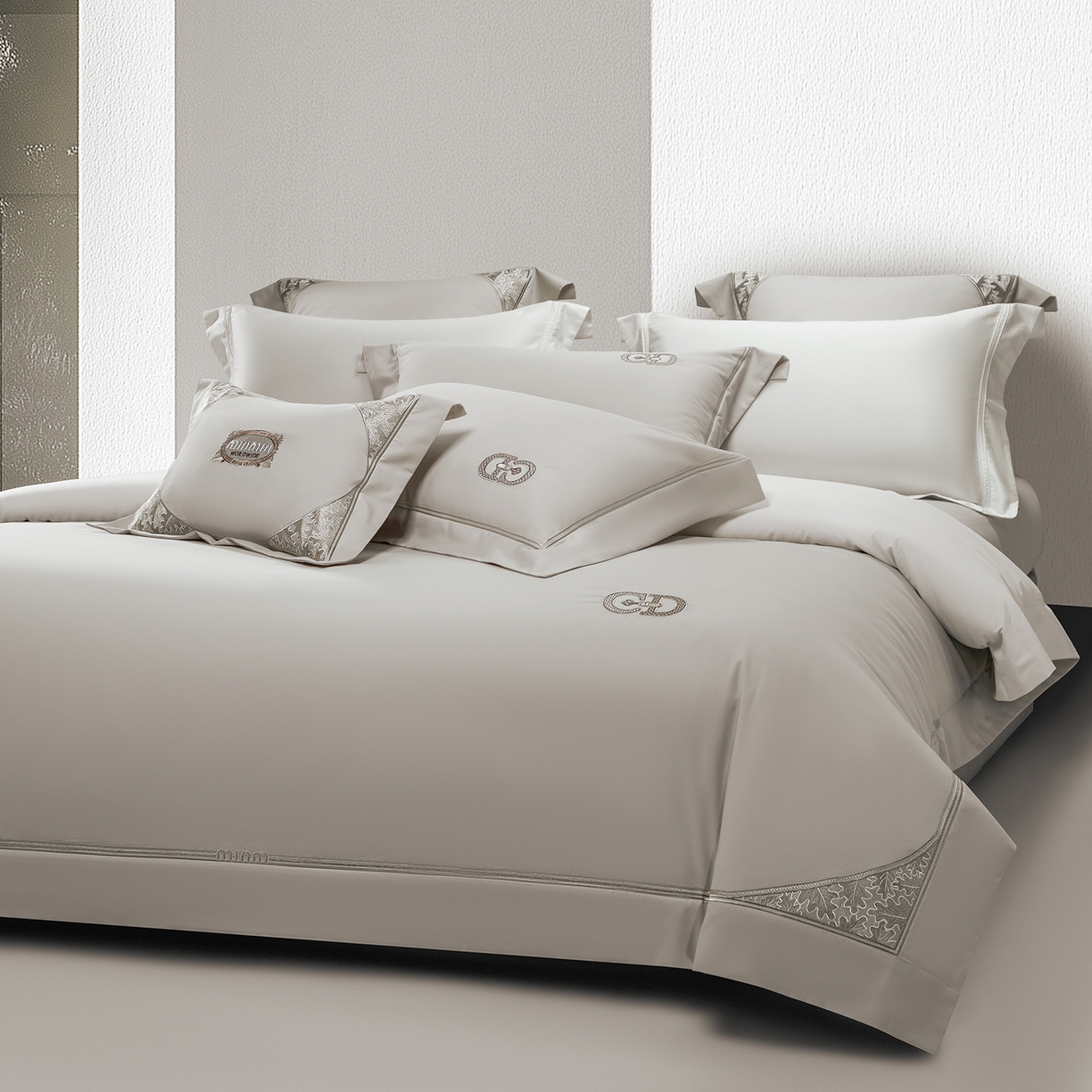 91家纺网 家纺一手货源 找家纺 高大尚婚庆馆 2025新款长绒棉磨毛四件套-贝罗 贝罗-香槟金