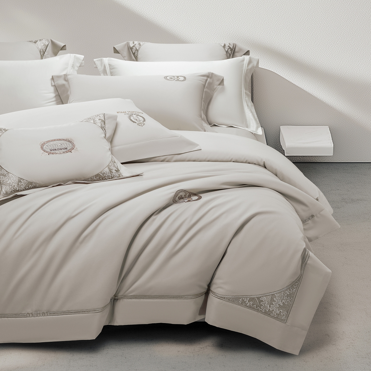 91家纺网 家纺一手货源 找家纺 高大尚婚庆馆 2025新款长绒棉磨毛四件套-贝罗 贝罗-香槟金