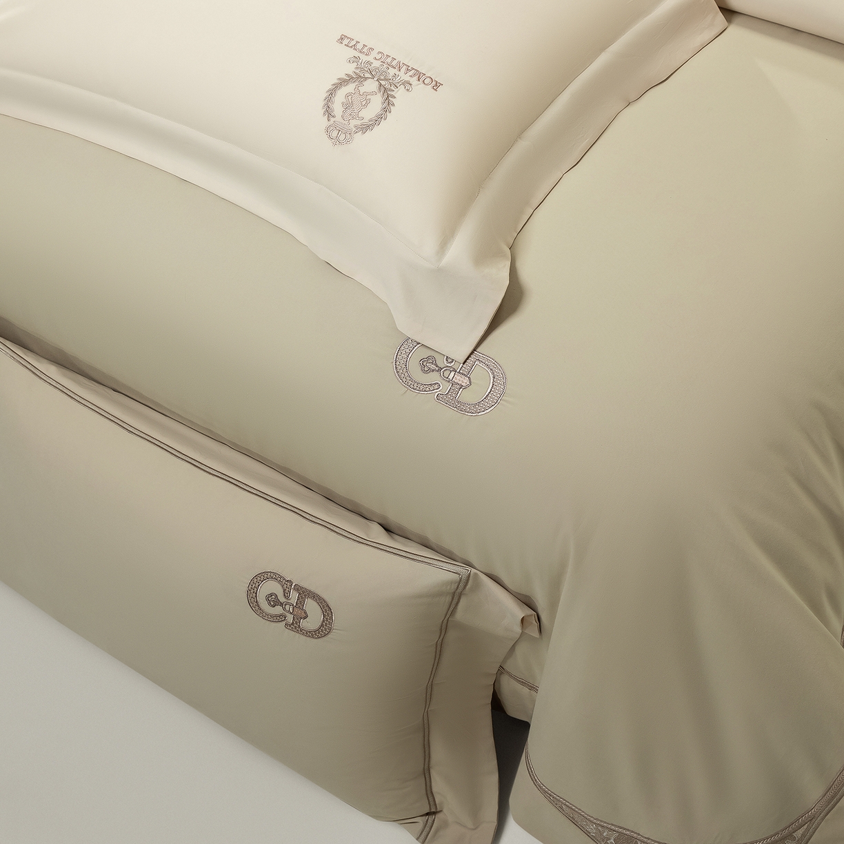 91家纺网 家纺一手货源 找家纺 高大尚婚庆馆 2025新款长绒棉磨毛四件套-贝罗 贝罗-油果绿