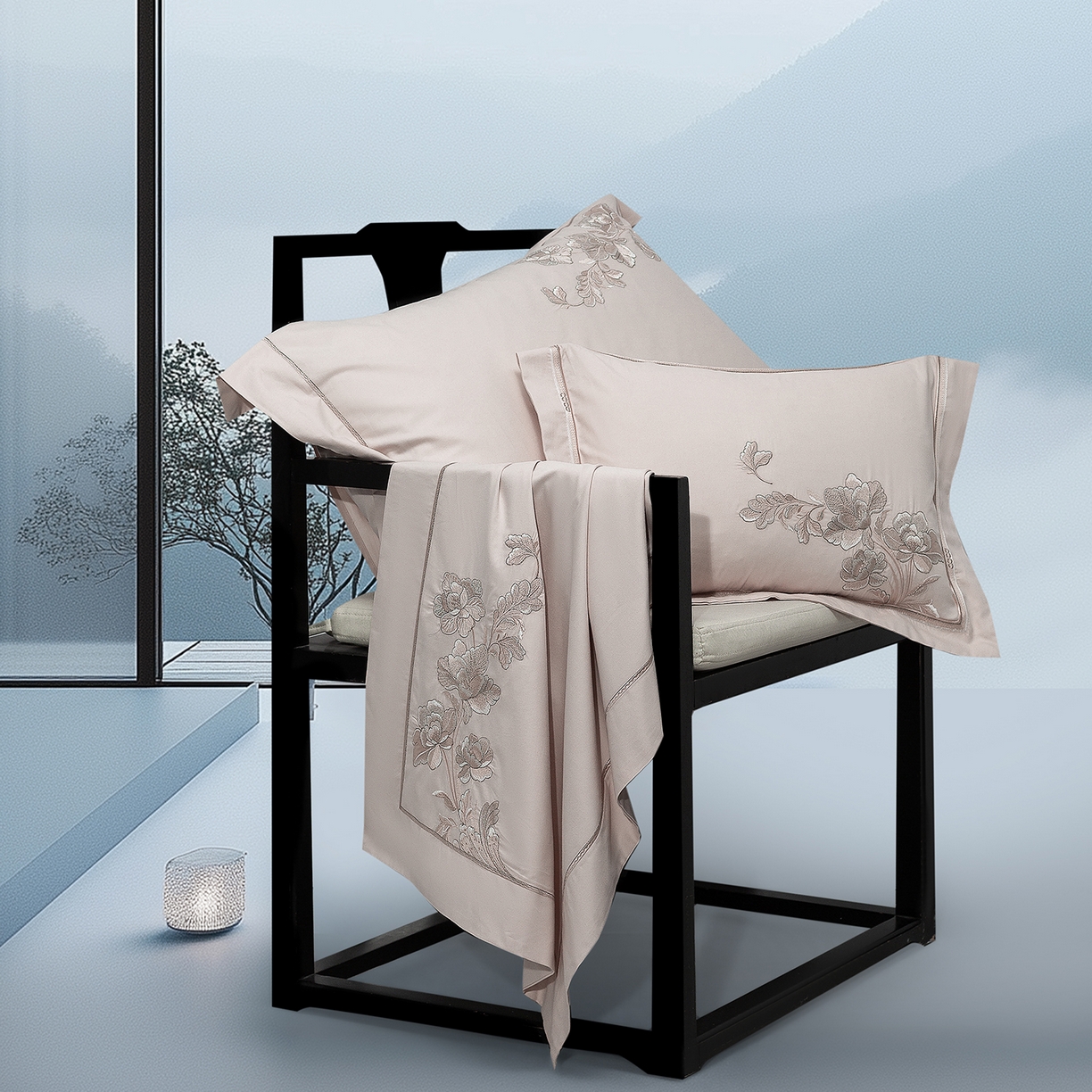 91家纺网 家纺一手货源 找家纺 （总）高大尚婚庆馆 2025新款长绒棉磨毛四件套-浮生若梦