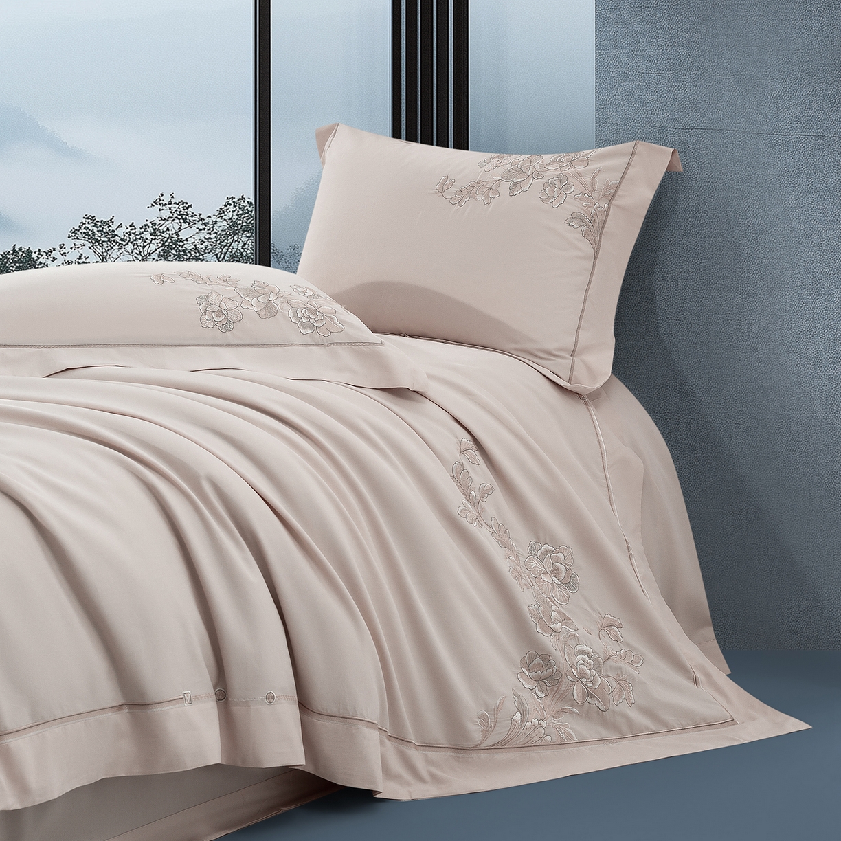 91家纺网 家纺一手货源 找家纺 （总）高大尚婚庆馆 2025新款长绒棉磨毛四件套-浮生若梦