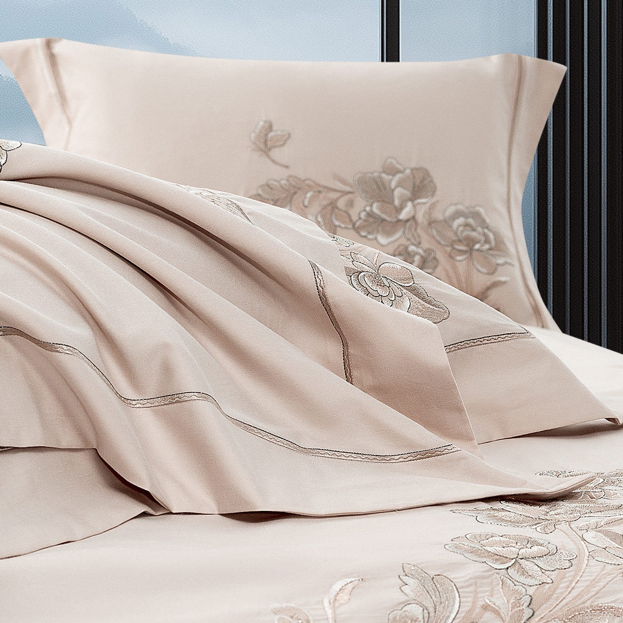 91家纺网 家纺一手货源 找家纺 （总）高大尚婚庆馆 2025新款长绒棉磨毛四件套-浮生若梦