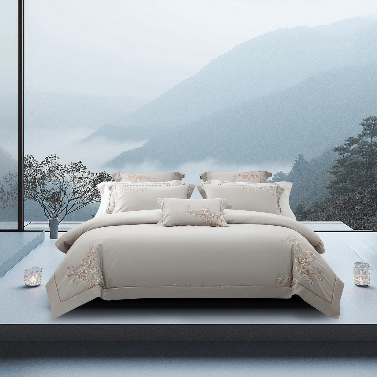 91家纺网 家纺一手货源 找家纺 （总）高大尚婚庆馆 2025新款长绒棉磨毛四件套-浮生若梦