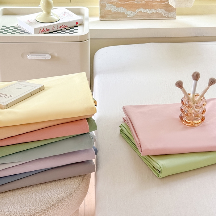 91家纺网 家纺一手货源 找家纺 凡客家居 2025新款全棉纯色简约单品床单系列 组合图