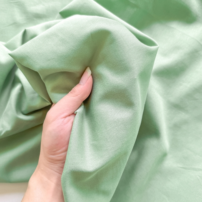 91家纺网 家纺一手货源 找家纺 凡客家居 2025新款全棉纯色简约单品床单系列 中绿