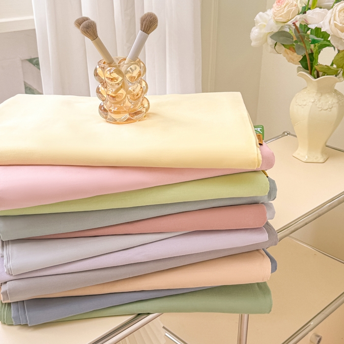 91家纺网 家纺一手货源 找家纺 凡客家居 2025新款全棉纯色简约单品床单系列 组合图