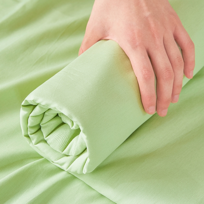 91家纺网 家纺一手货源 找家纺 凡客家居 2025新款全棉纯色简约单品床单系列 嫩芽绿