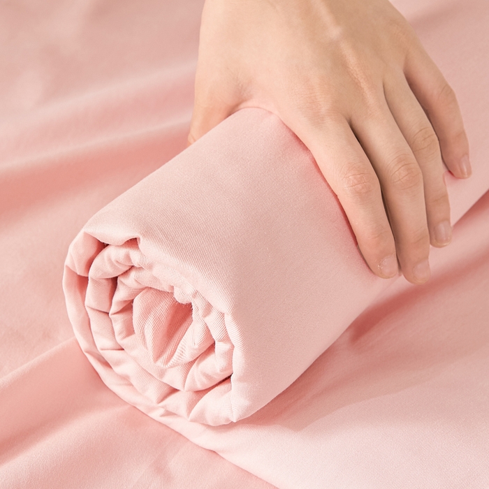 91家纺网 家纺一手货源 找家纺 凡客家居 2025新款全棉纯色简约单品床单系列 仙女粉