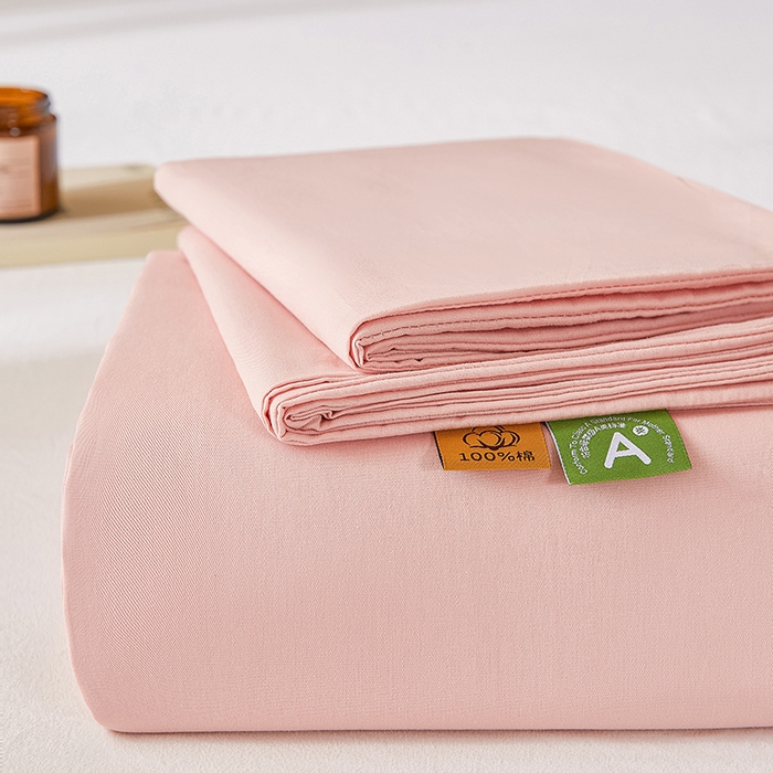 91家纺网 家纺一手货源 找家纺 凡客家居 2025新款全棉纯色简约单品床单系列 仙女粉